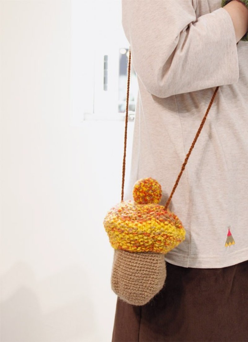 ☆ Hammock ☆ 彡 Hammock Mushroom Shoulder Pouch - 化妆包/杂物包 - 羊毛 