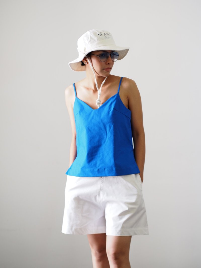 ManiBleu Butterfly Camisole - Royal - 女装上衣 - 棉．麻 蓝色
