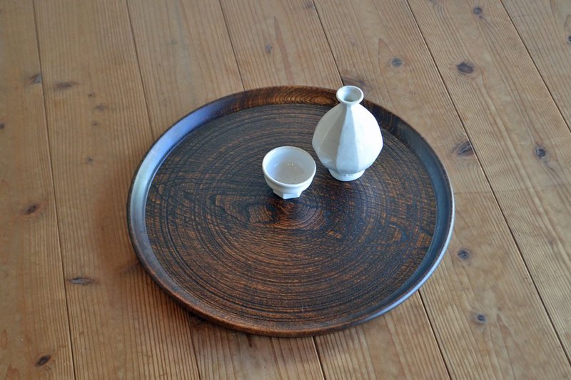 Bung round tray extra large B - 托盘/砧板 - 木头 咖啡色