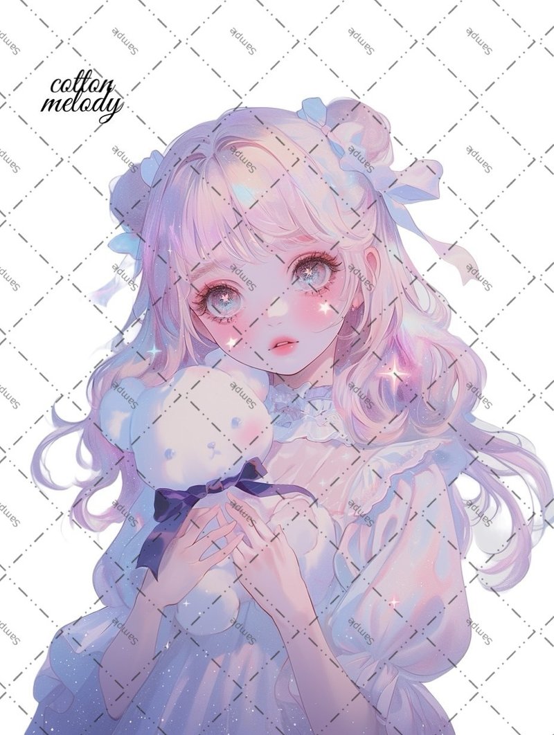 original sticker no.1934 人物贴纸 原创贴纸 原创人物贴纸 装饰贴纸 cotton melody - 贴纸 - 纸 