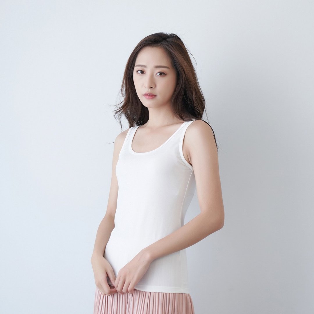 贝柔Tencel炙能发热衣_背心白_要冷不冷抗温差推荐 - 女装内搭/紧身裤 - 聚酯纤维 白色