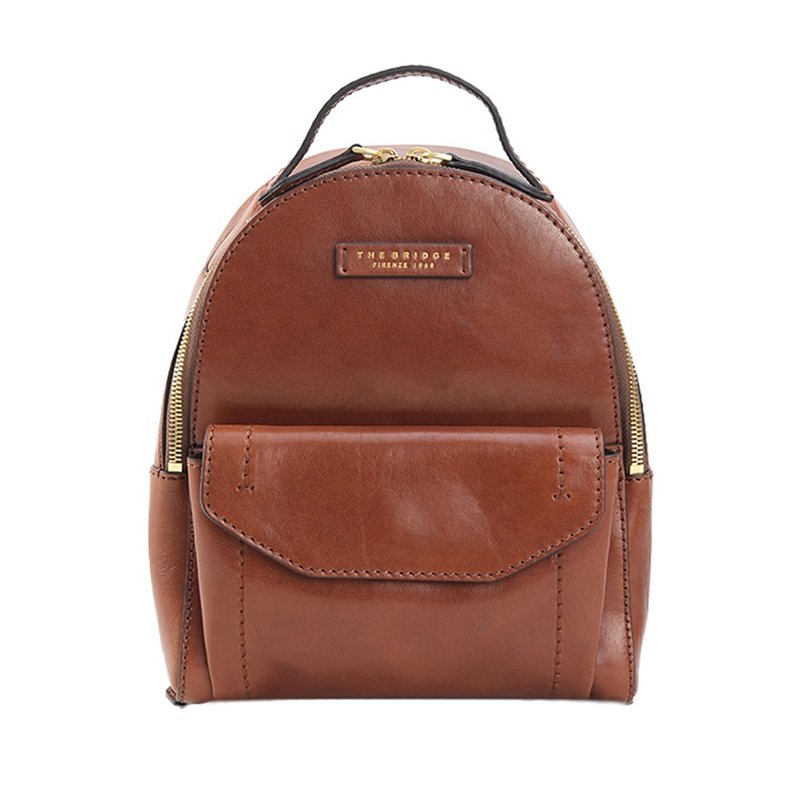 THE BRIDGE 意大利牛皮 FIONA 后背包 - 后背包/双肩包 - 真皮 咖啡色