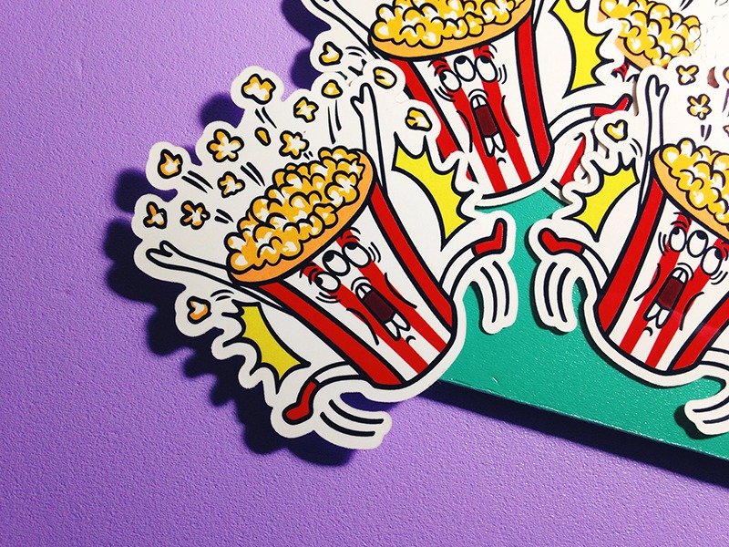 吓吓爆米花-LINE贴图系列 / 贴纸 - 贴纸 - 防水材质 多色