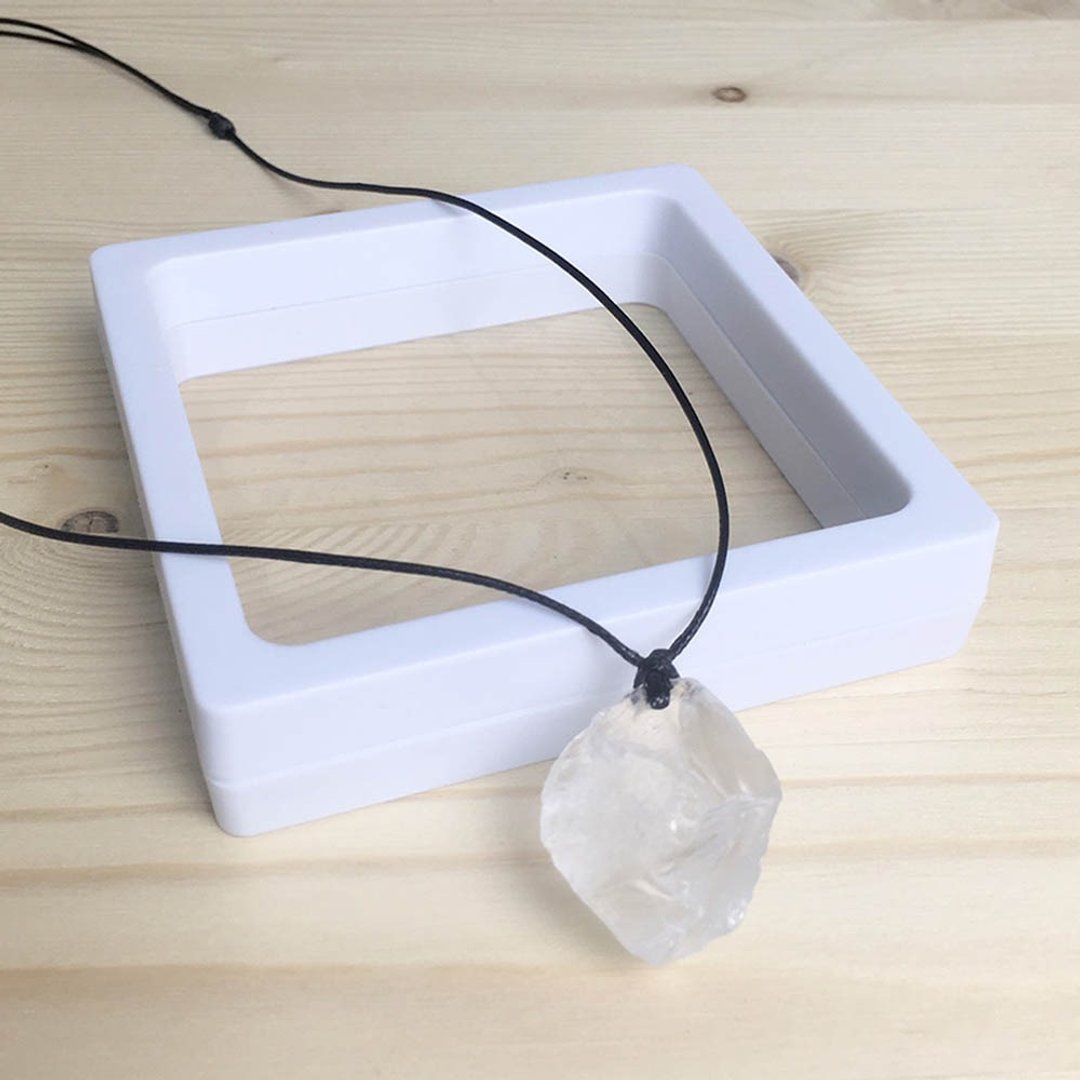 |原石吊坠系列|白水晶(项链x锁骨链x皮绳x手工制作) - 锁骨链 - 宝石 白色