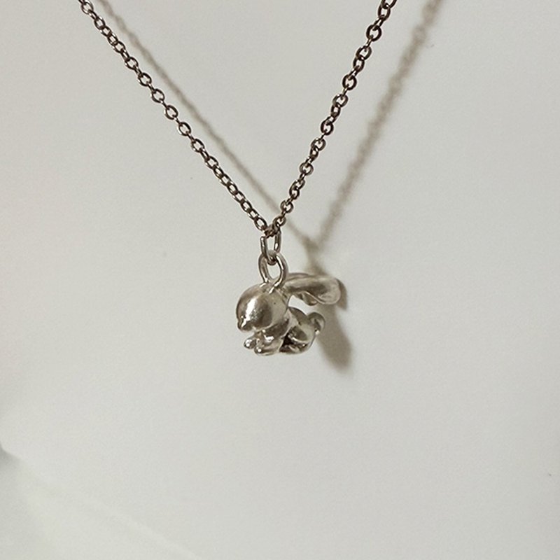 手作银饰兔子项链 - 项链 - 纯银 