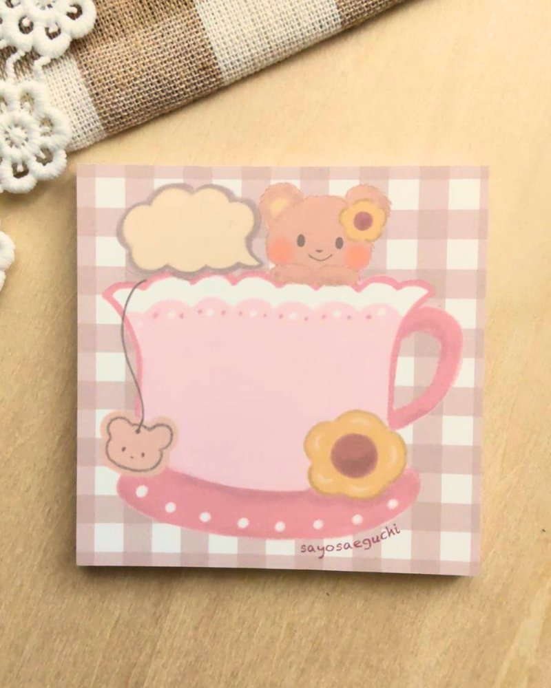 【Pinkoi 独家预购】memo pad - 熊熊 Chai - - 笔记本/手帐 - 纸 粉红色