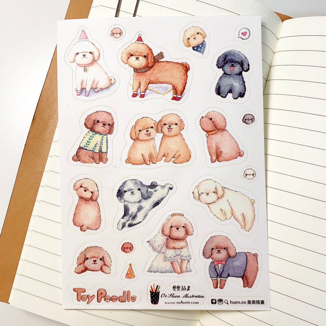 Poodle 贵宾犬 / 玩具贵妇狗 贴纸 - 贴纸 - 纸 
