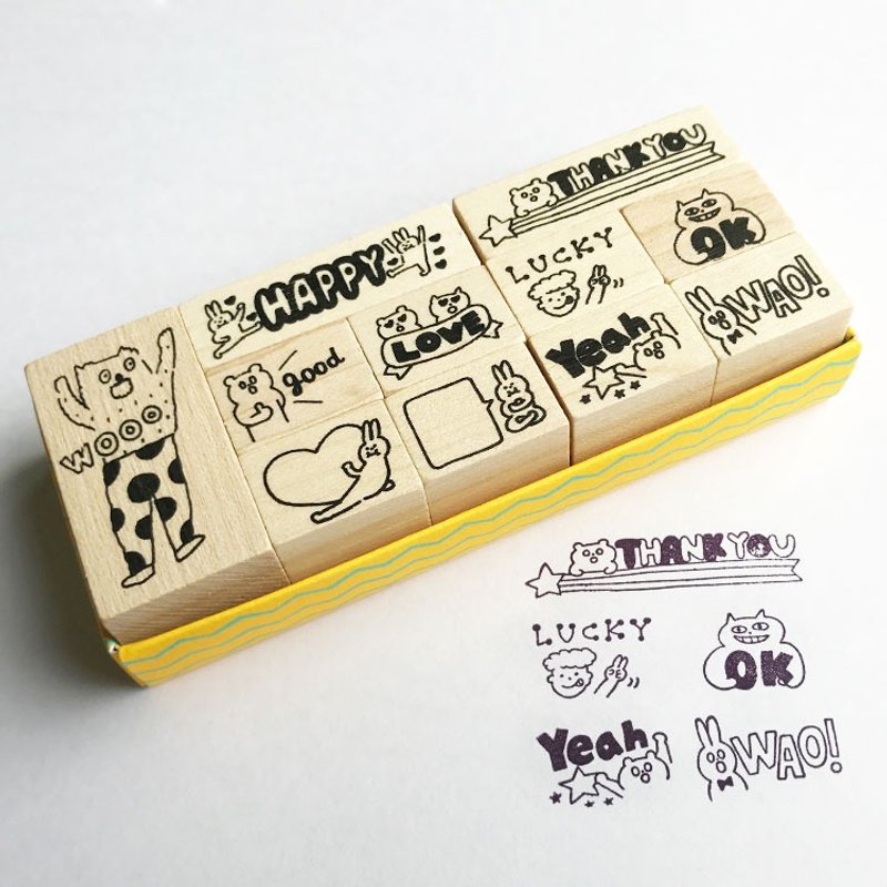 日本IrohaPublish - 木质印章组合 - 05超嗨怪兽 - 印章/印台 - 木头 卡其色