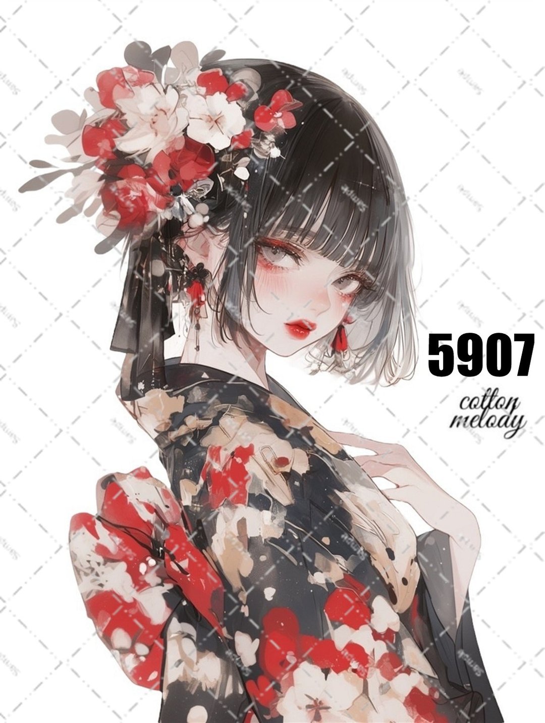 original sticker no.5907 人物贴纸 原创贴纸 人物贴纸 女孩贴纸 原创人物贴纸 - 贴纸 - 纸 