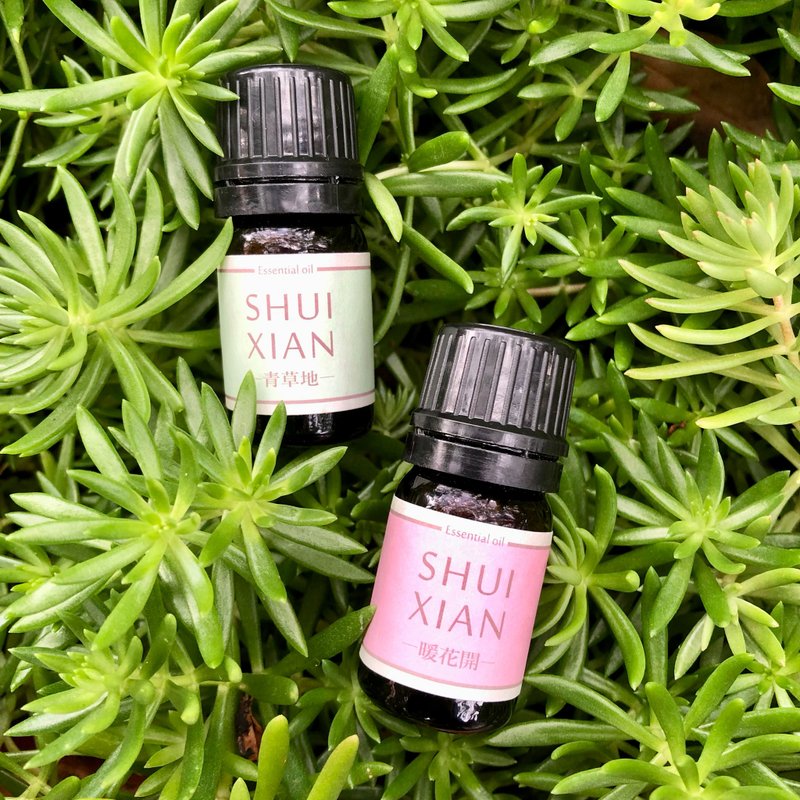 复方植纯精油 弯头滴管组合 (青草地/暖花开) - 香薰/精油/线香 - 木头 卡其色