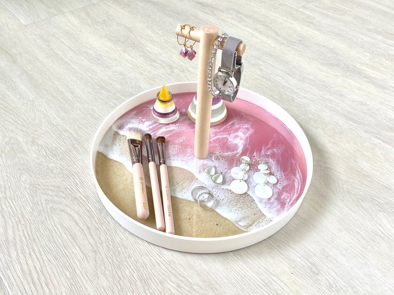 Accessories Display Tray, Ocean Theme, Lilac, Wedding Gift, Home Gift - 摆饰 - 树脂 粉红色
