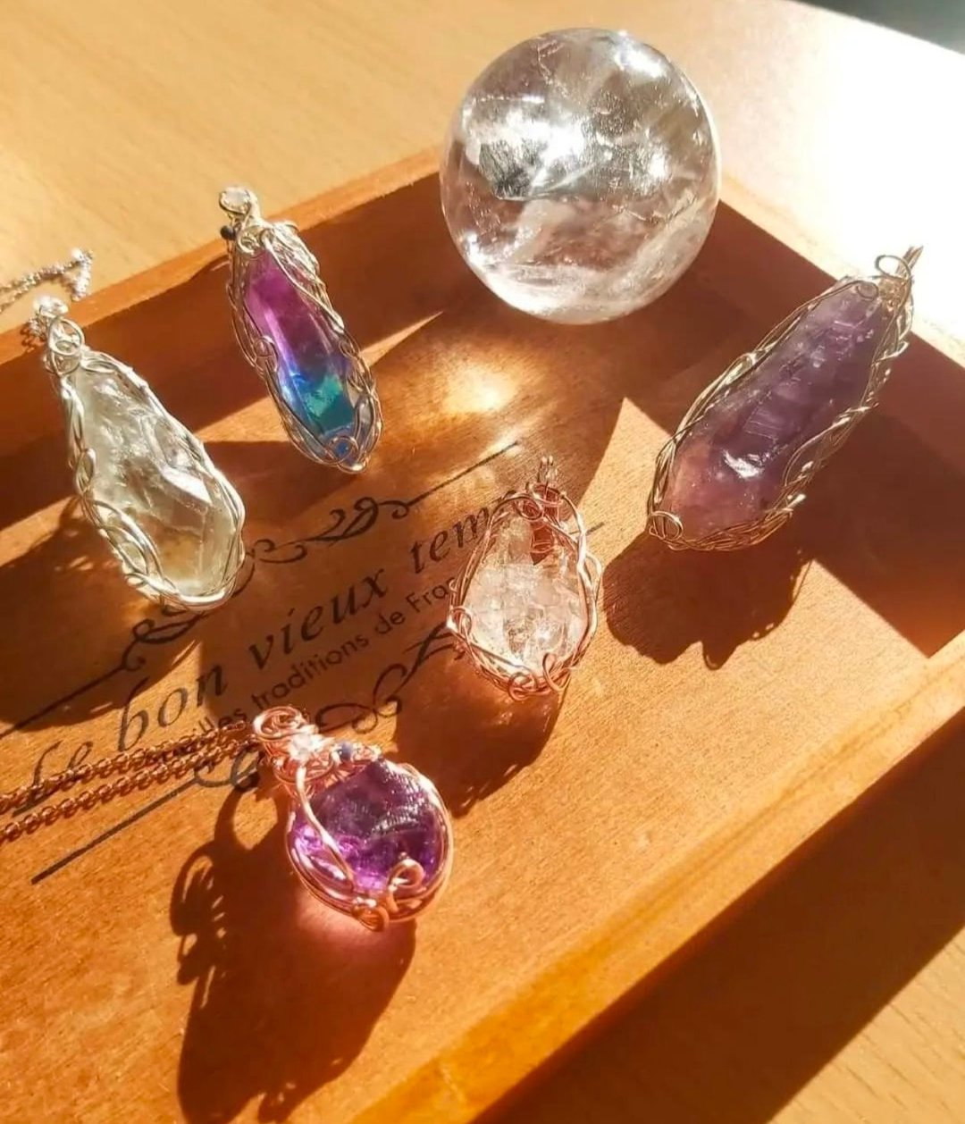 水晶矿石金属线包框 手作课 - 金工/饰品 - 水晶 