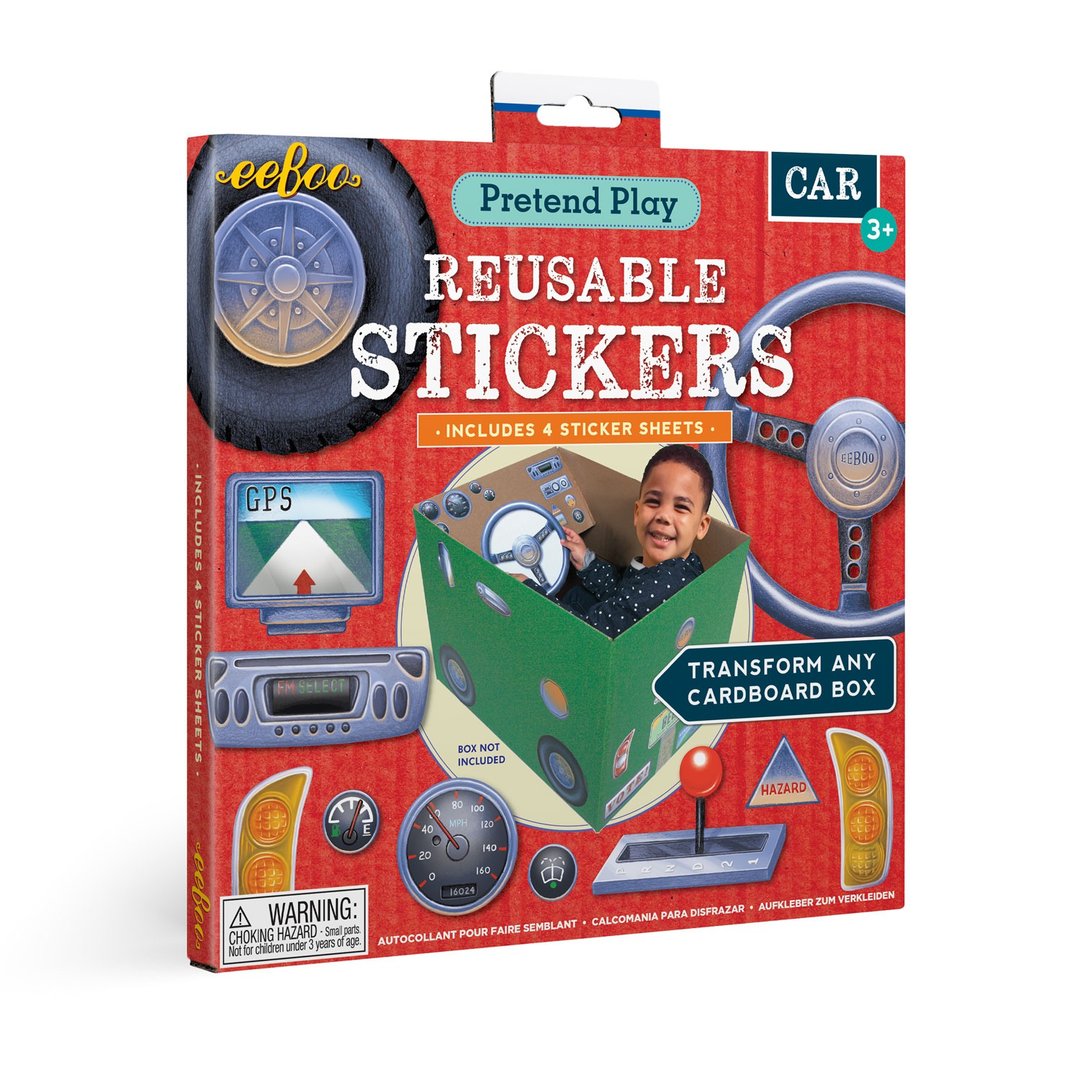 eeBoo 角色扮演贴纸 — Pretend Play Stickers Car 车子 - 拼图 - 塑料 多色