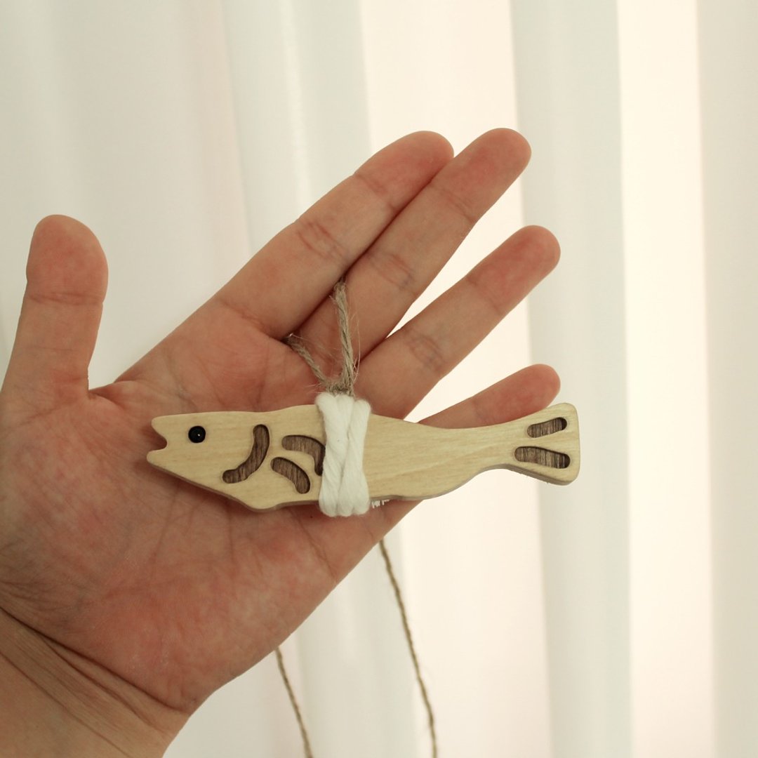 汽车可爱摆饰招财鱼10cm - 摆饰 - 木头 金色