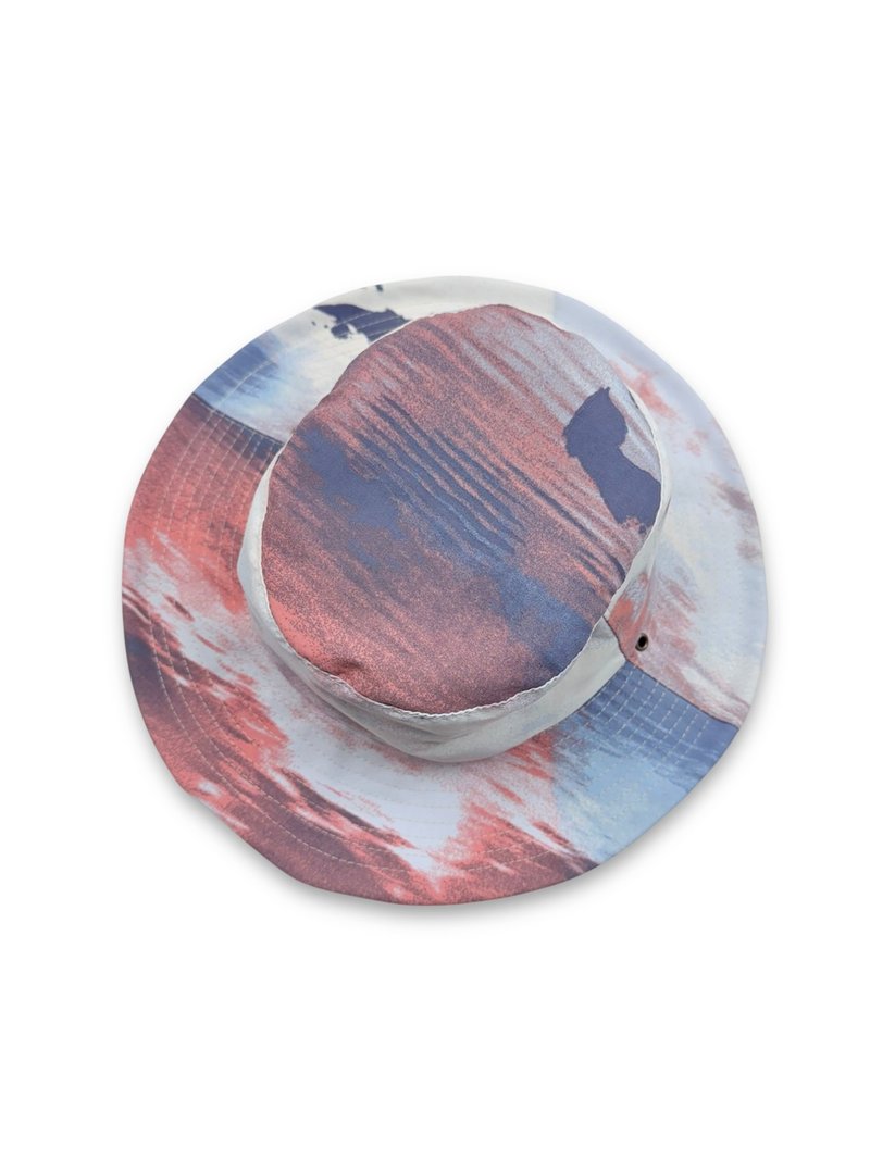 小牛村 / 白 渔夫帽 遮阳帽 大帽檐 防泼水 手工帽 渐层 登山 - 帽子 - 棉．麻 白色