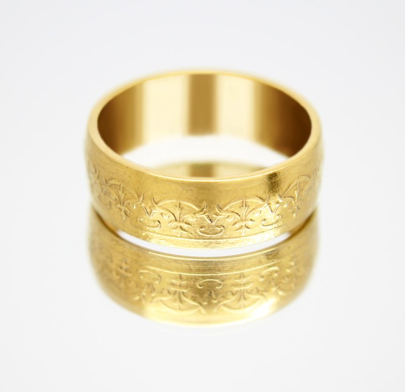 Gold Coin Ring Morocco Coin ring 2 falusa 1892 replica 18k gold plated ring - 戒指 - 其他金属 