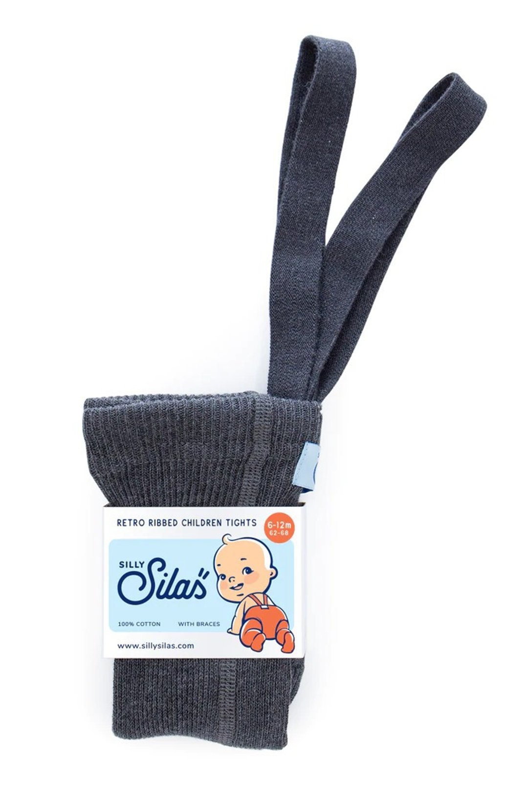 Silly Silas - 复古吊带裤袜 - Dark Grey Blend - 婴儿袜子 - 棉 