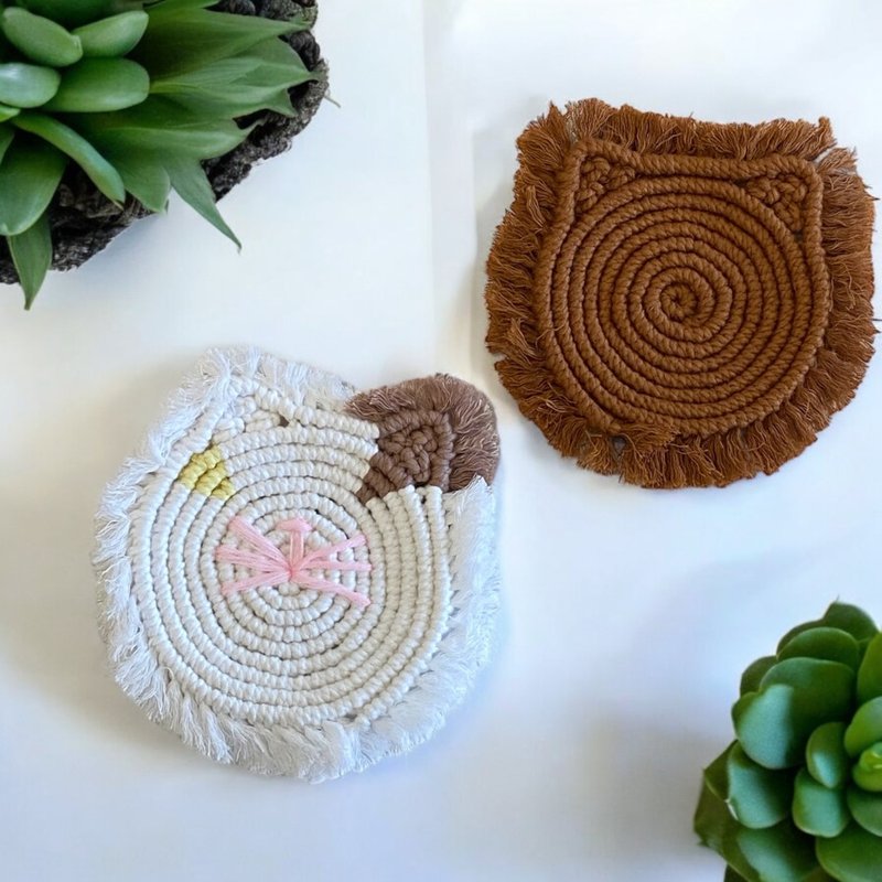 Macrame 法式编织-猫咪杯垫 体验课程 (可使用文化币) - 编织/羊毛毡/布艺 - 棉．麻 