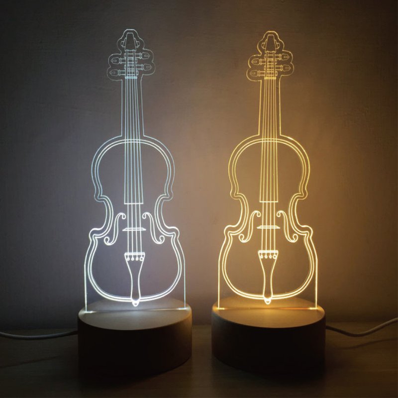 WD 原木夜灯 - 提琴     弦乐 / 音乐 / 夜灯 / MUSIC - 灯具/灯饰 - 木头 咖啡色