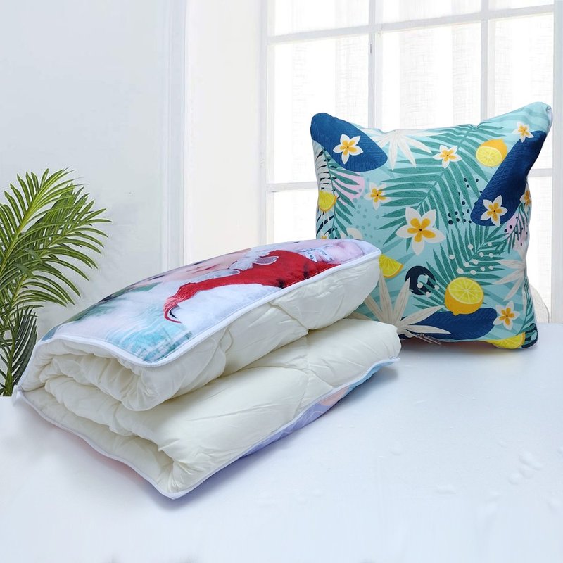 定制化 两用抱枕 短毛绒 棉麻 凉被毛毯 空调夏凉被抱枕 来图 - 被子/毛毯 - 其他材质 