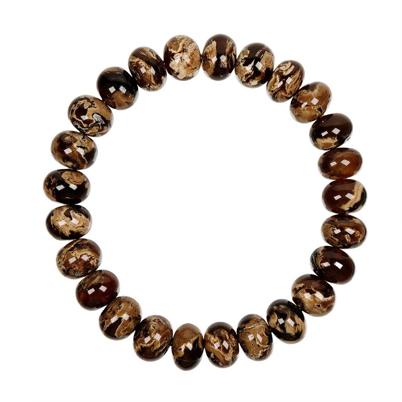 【正佳珠宝】蜜蜡琥珀 顶级妖花溶洞琥珀 13.5g 算盘珠 溶洞琥珀 - 手链/手环 - 半宝石 多色