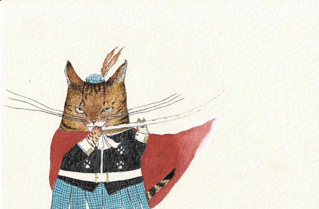 定制猫咪童话画作 - 永不遗忘的陪伴 - 订制画像 - 纸 