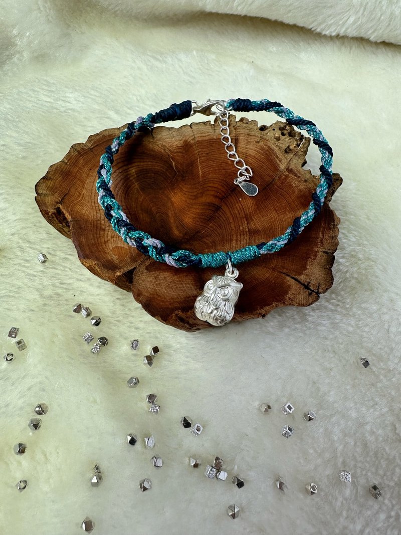 S990猫头鹰夜色蜡线手链 - 手链/手环 - 纯银 蓝色