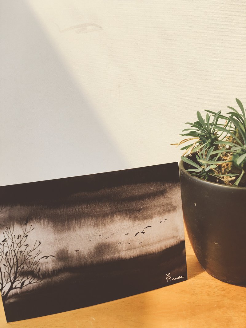 故事明信片-单色鸟系列-黑色国度 - 卡片/明信片 - 纸 黑色