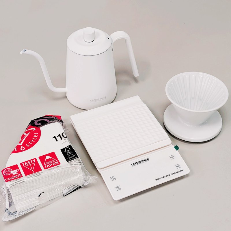 【现货】HOFFE 专业手冲器材 完整天使白色系 一次拥有 - 咖啡壶/周边 - 其他金属 白色