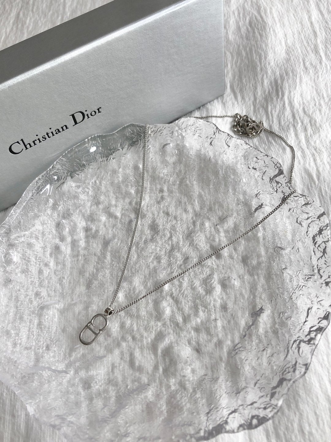 【日本直送 名牌中古包】Christian Dior 迪奥 项链 银色 CD vintage 古董 fyi7ir - 项链 - 其他材质 银色