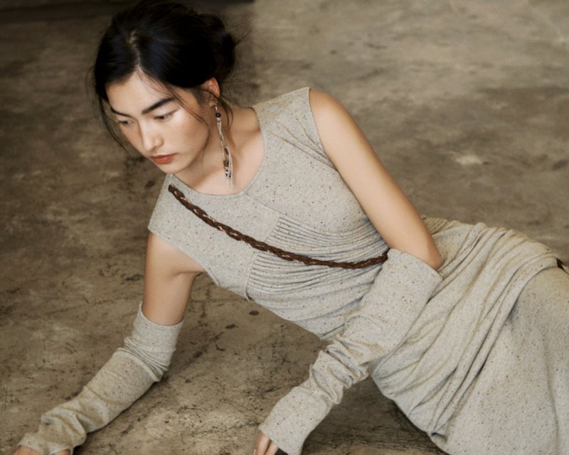 【古典東方】新中式复古藏风 解构都市连衣裙 - 洋装/连衣裙 - 其他材质 灰色