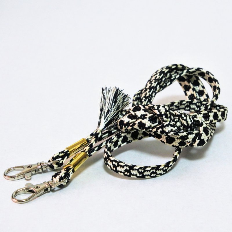 和服改造 日式腰带制作的手机肩背带、手机挂绳 - 挂绳/吊绳 - 丝．绢 黑色