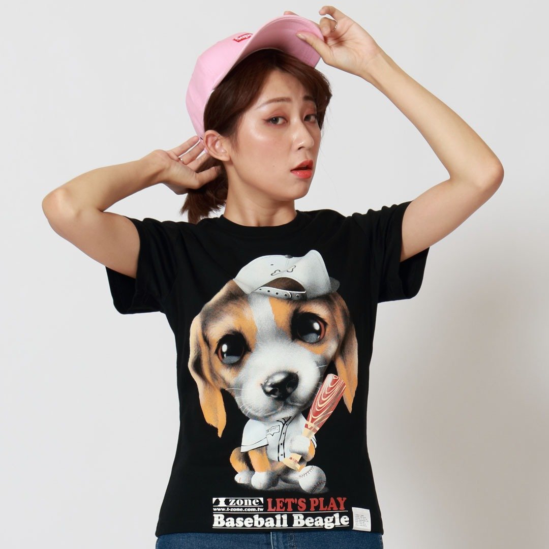 Baseball Beagle / 棒球米格鲁 - 女装 T 恤 - 棉 