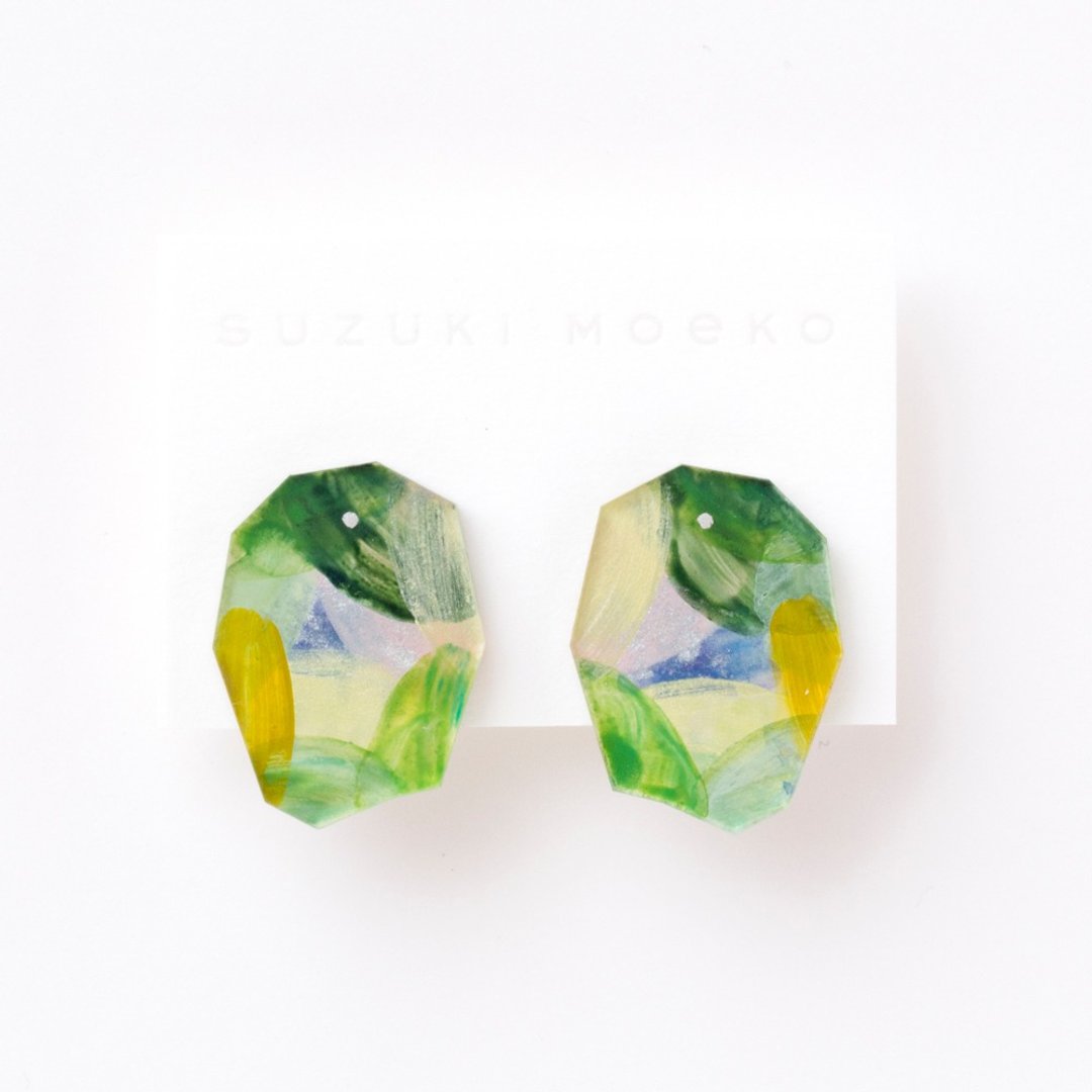 earrings - 耳环/耳夹 - 压克力 绿色