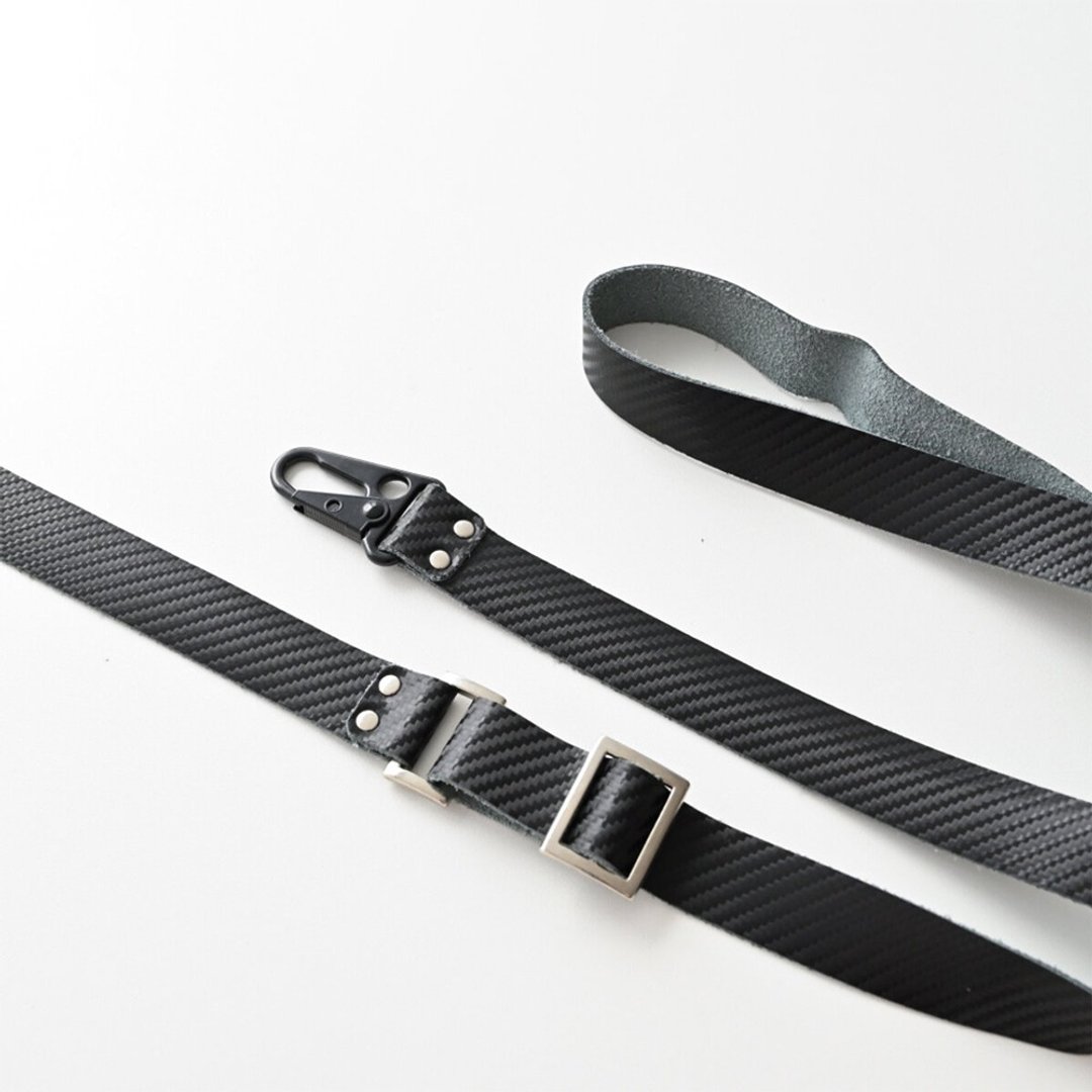 Smartphone Shoulder Adjustable Length Long Strap Wide Italian Leather [Carbon Wide] Shoulder Strap Smartphone Case Men's CH01M - 手机壳/手机套 - 真皮 黑色