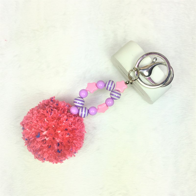 Baobao毛星球吊饰*毛球钥匙圈* - 钥匙链/钥匙包 - 聚酯纤维 多色