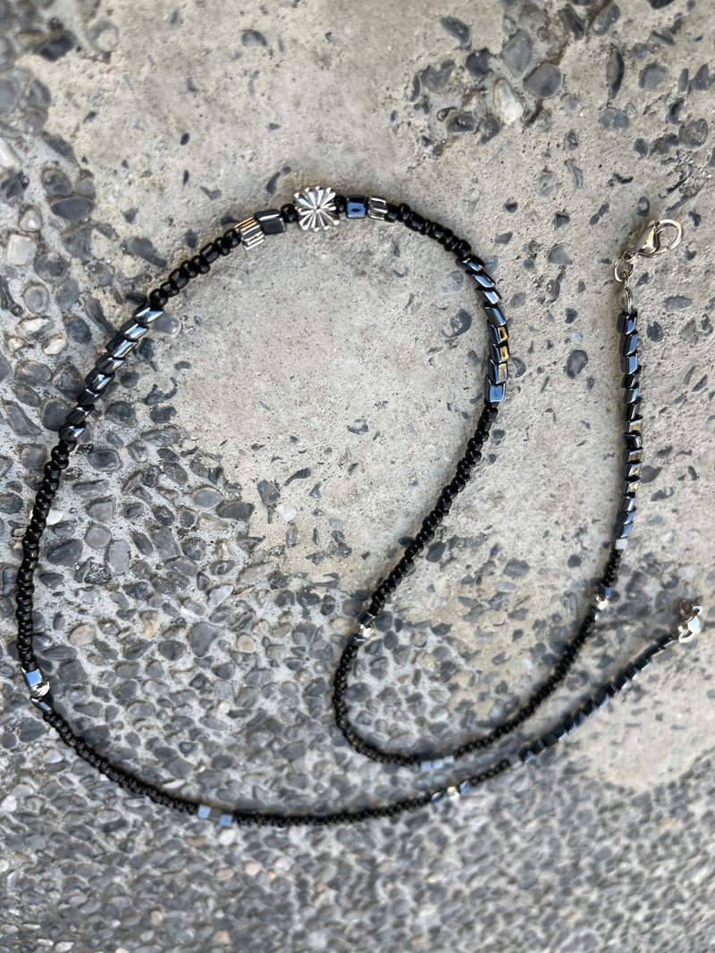 中性墨钢 项链 眼镜链 手链 口罩链 耳机链 - 墨镜 - 玻璃 黑色