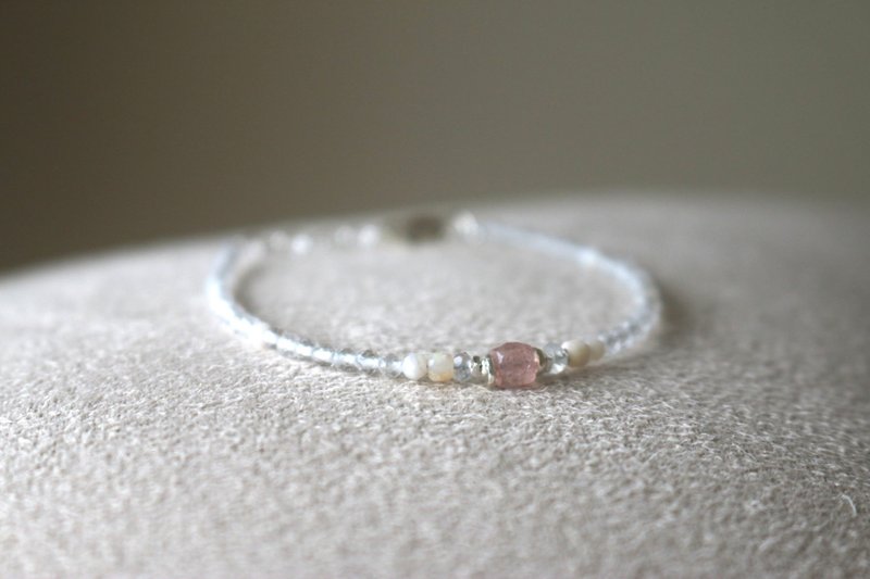 手链 纯银 蛋白石 月光石 - 一切安好 - - 手链/手环 - 水晶 粉红色