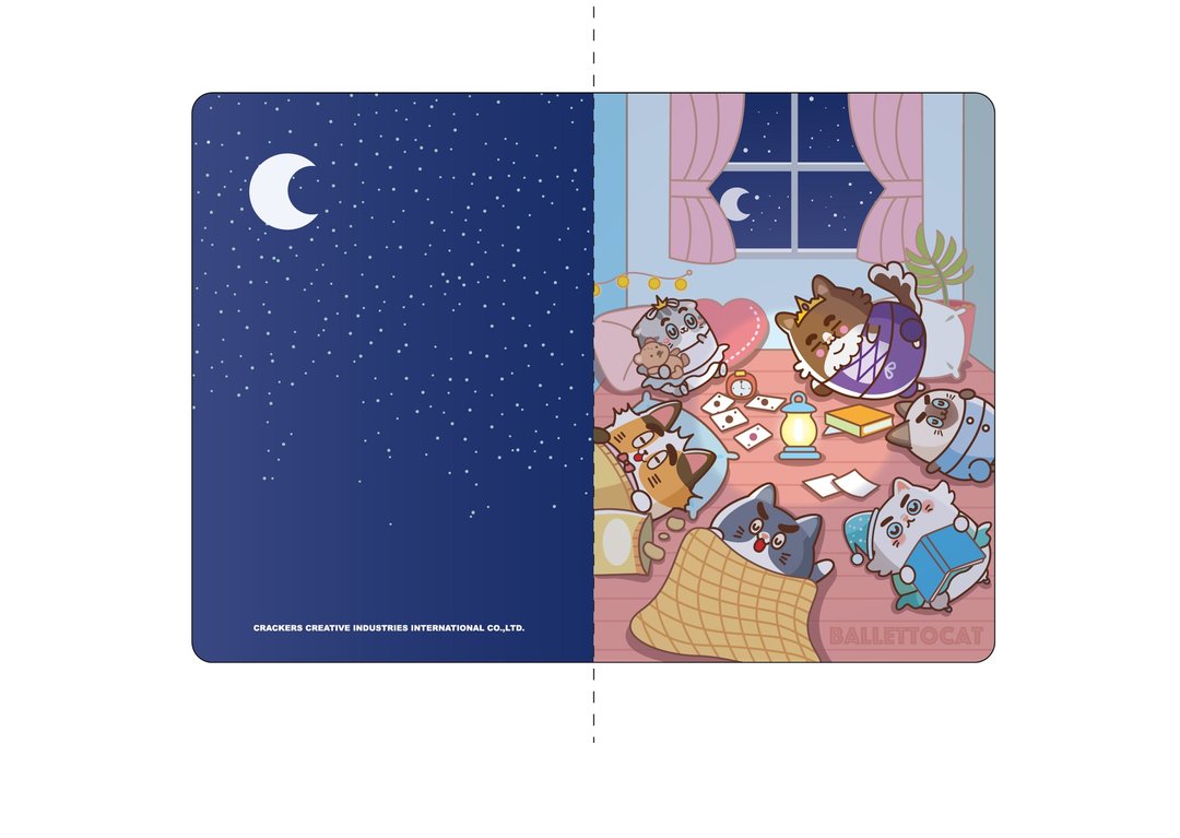 Ballettocat A5 全空白设计款笔记本 - 美好的夜晚 - 笔记本/手帐 - 纸 多色