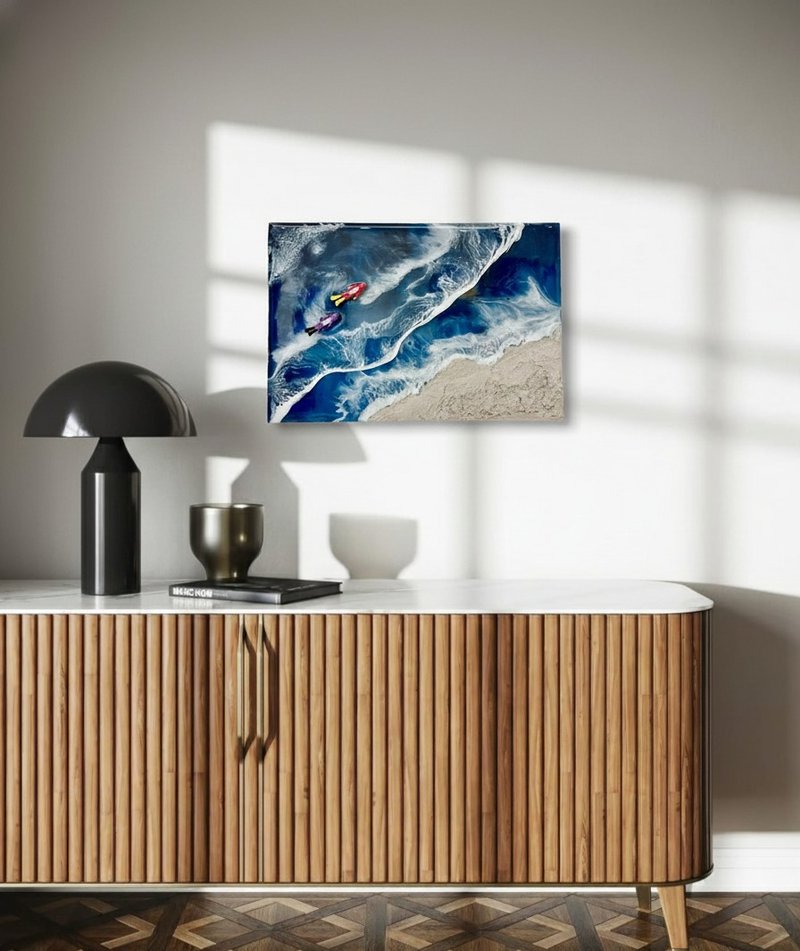 海浪画 创作   环氧树脂Epoxy 可使用文化币 - 插画/绘画/写字 - 防水材质 