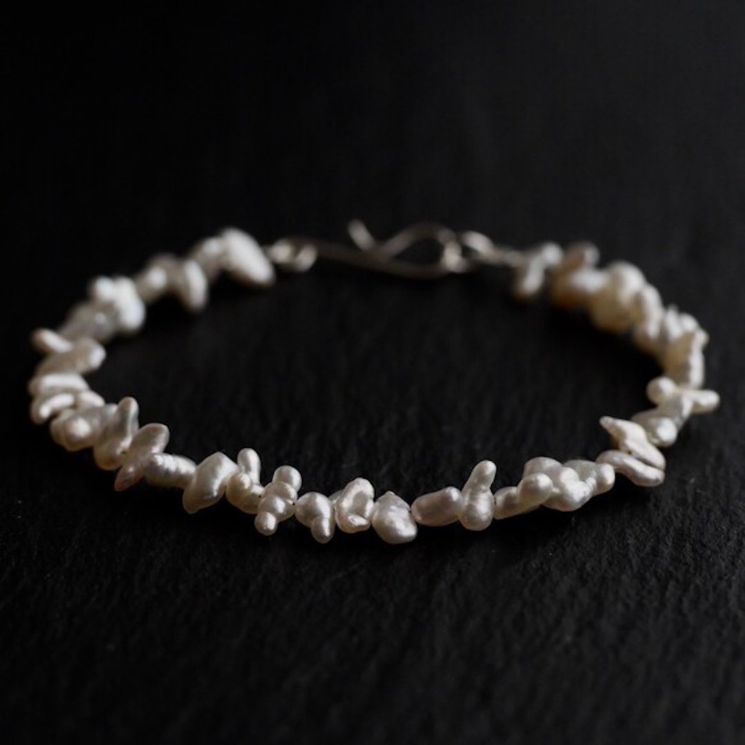 Precious Akoya Keshi Pearl Bracelet - 手链/手环 - 宝石 白色