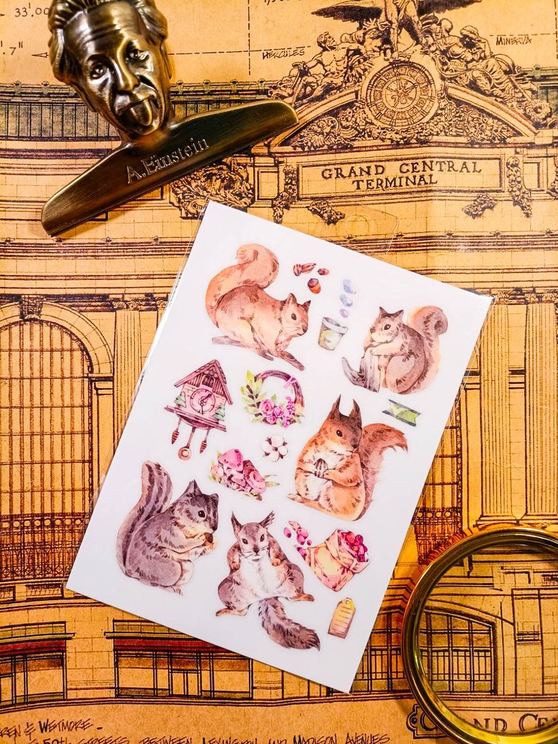 KR521_Cute Animals_msquirrel.B / Transfer Stickers /  轉印貼 - 贴纸 - 塑料 
