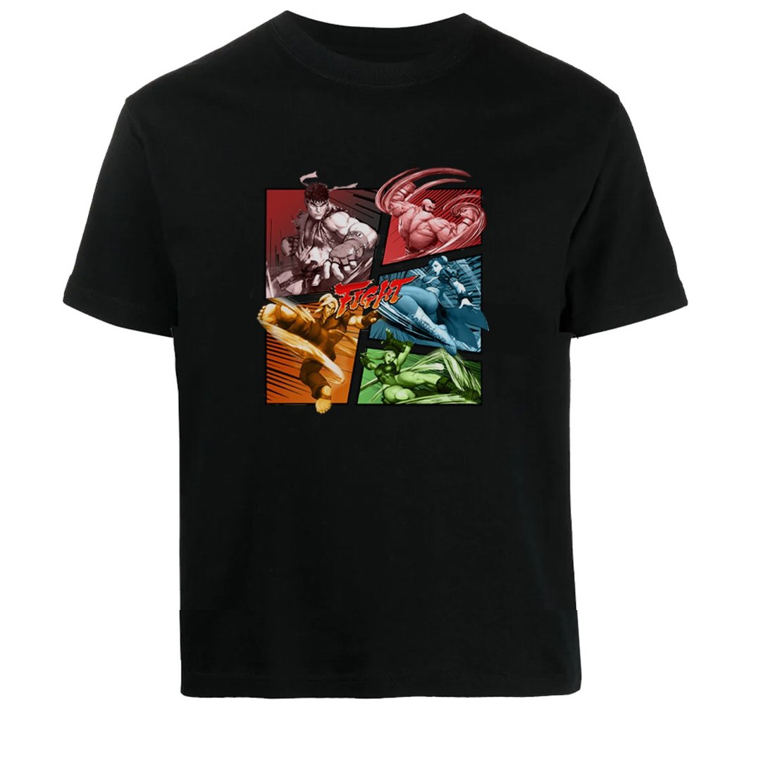 漫画风街霸V T-shirt (街头霸王/快打旋风/Street Fighter系列) - 中性连帽卫衣/T 恤 - 棉 