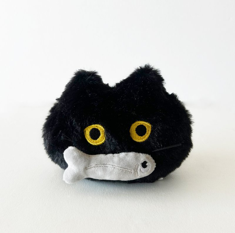 【CINDY CHIEN】黑猫咬鱼磁吸毛绒绒吊饰 2.0 - 吊饰 - 其他材质 