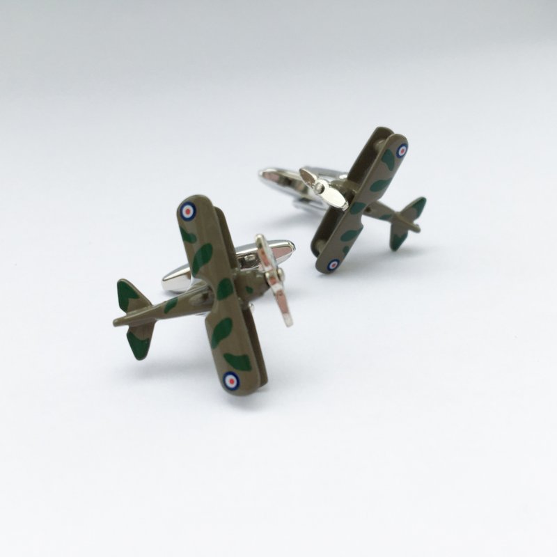 迷彩飞机袖扣 前叶可动 Camouflage Plane Cuffink (Movable) - 袖扣 - 其他金属 