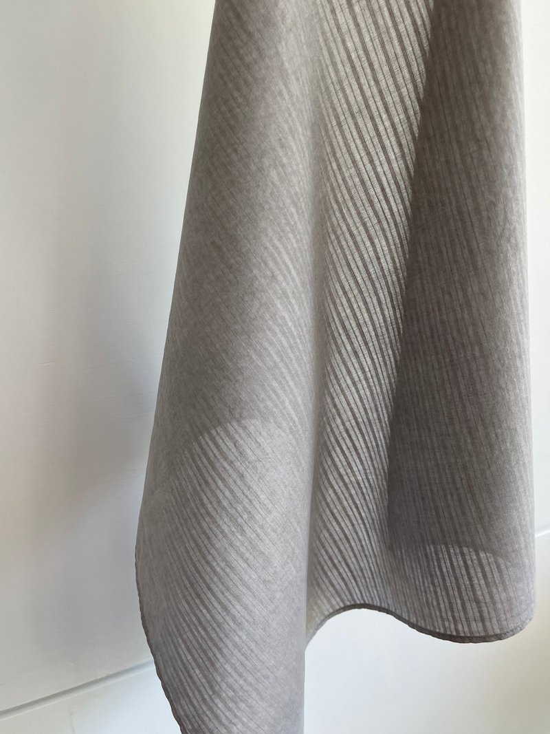 矿物染细织条纹柔棉手帕个性单色系列   迷雾灰 - 手帕/方巾 - 棉．麻 灰色