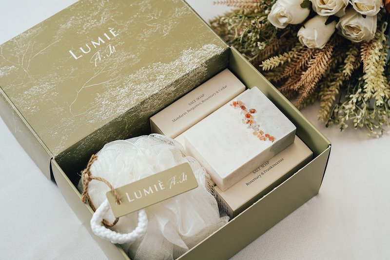 【24小时出货】英国 dook顶级盐皂礼盒三件组_附包装  手工皂 - 肥皂/手工皂 - 其他材质 