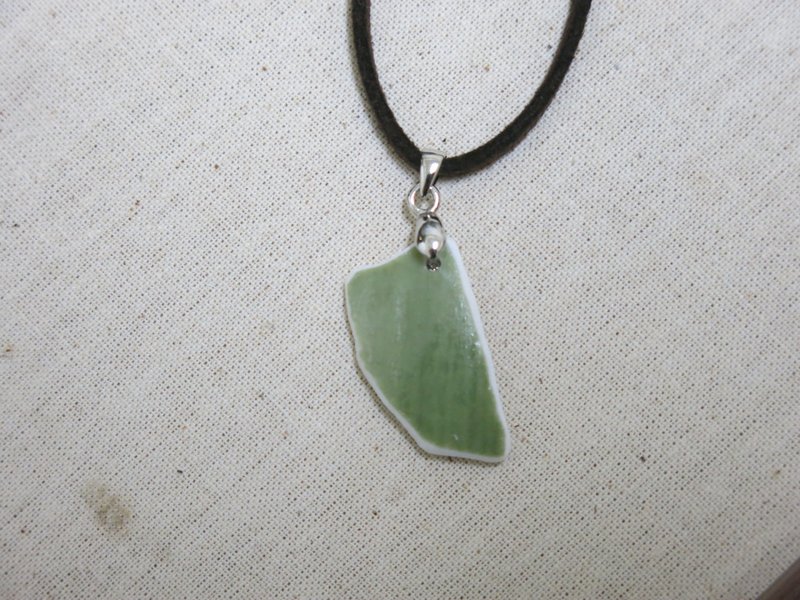 砌蛹 | 手工陶片项链 - 项链 - 陶 绿色