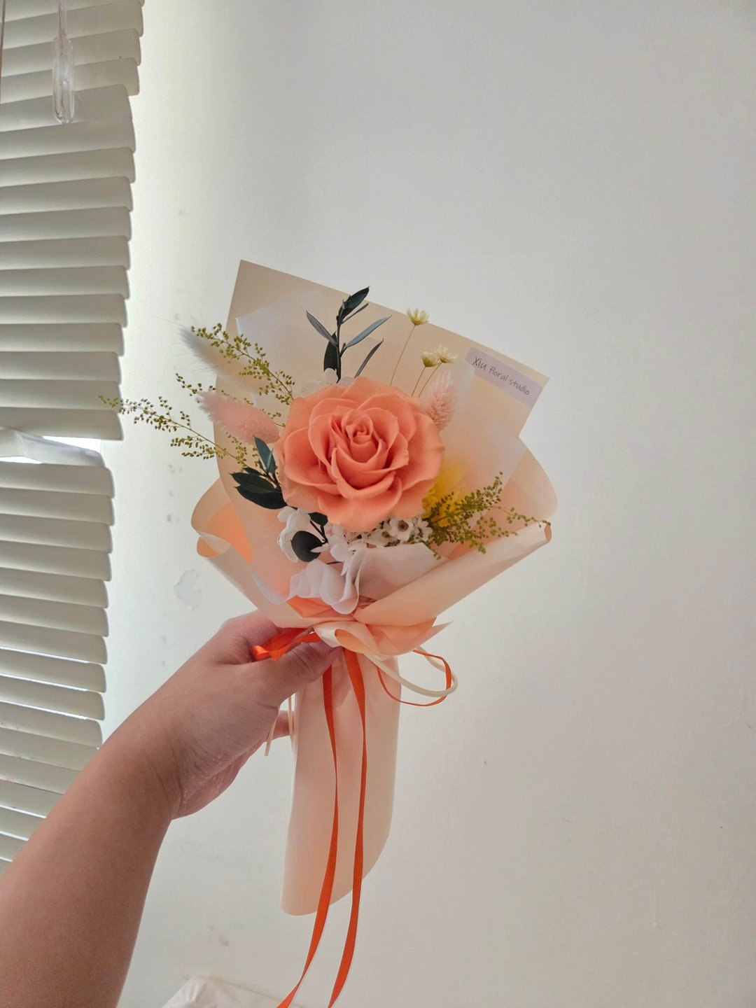 Color Pop系列。单朵永生玫瑰花束 - 干燥花/捧花 - 植物．花 