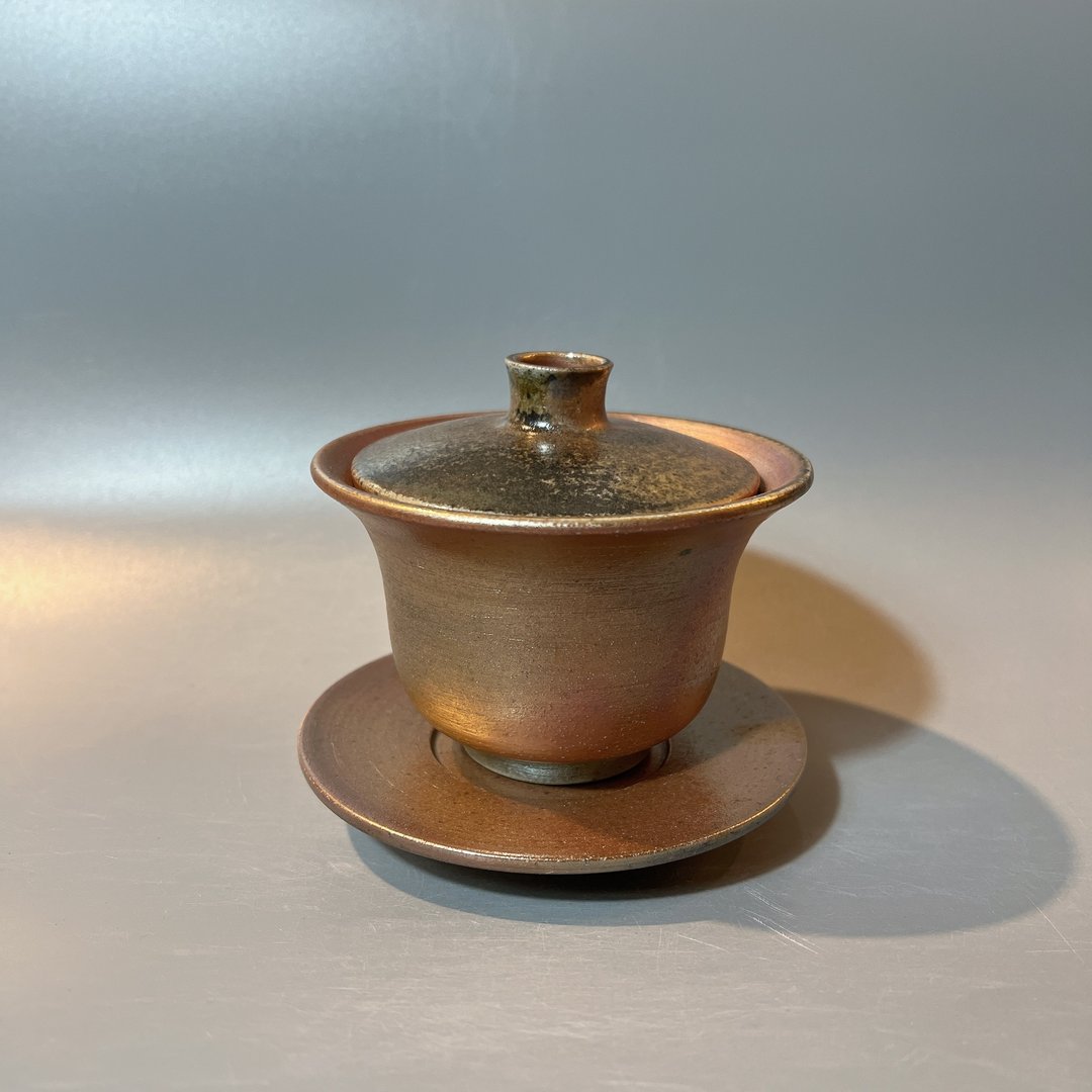 柴烧玫瑰金盖杯 / 三才杯  / 小平凡手作 - 茶具/茶杯 - 陶 